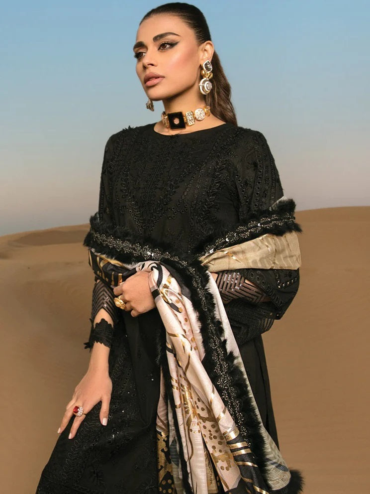 Rang Rasiya Black Luxury Lawn Collection Replica