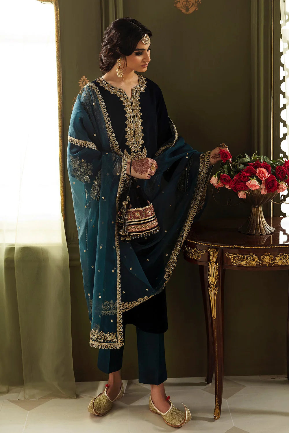 Baroque Blue Formal Collection Velvet Replica