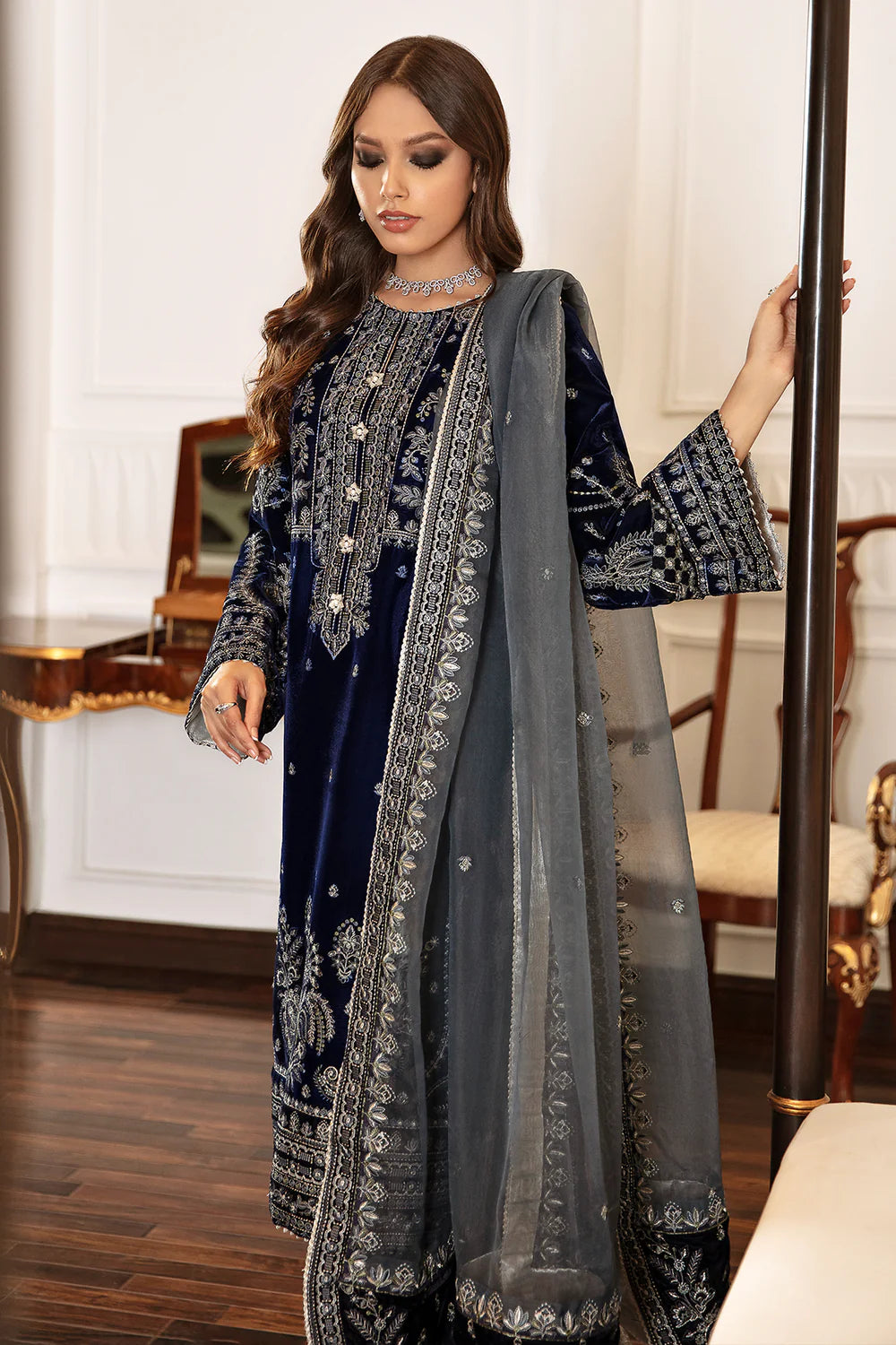 Baroque Blue Formal Collection Velvet Replica