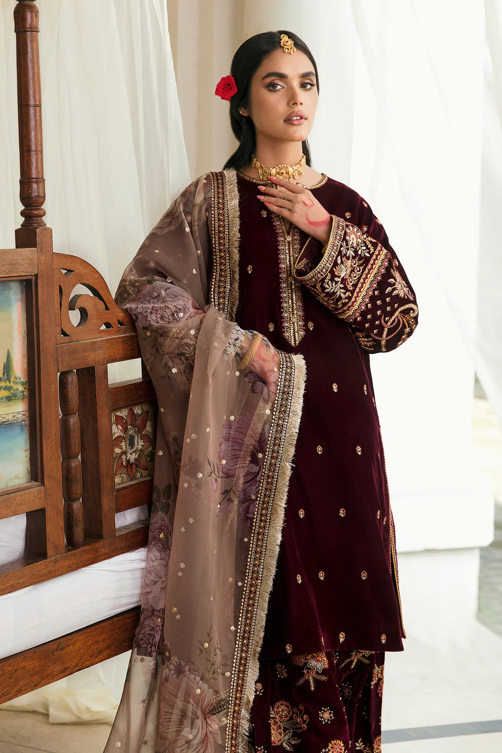 Baroque Maroon Formal Collection Velvet Replica