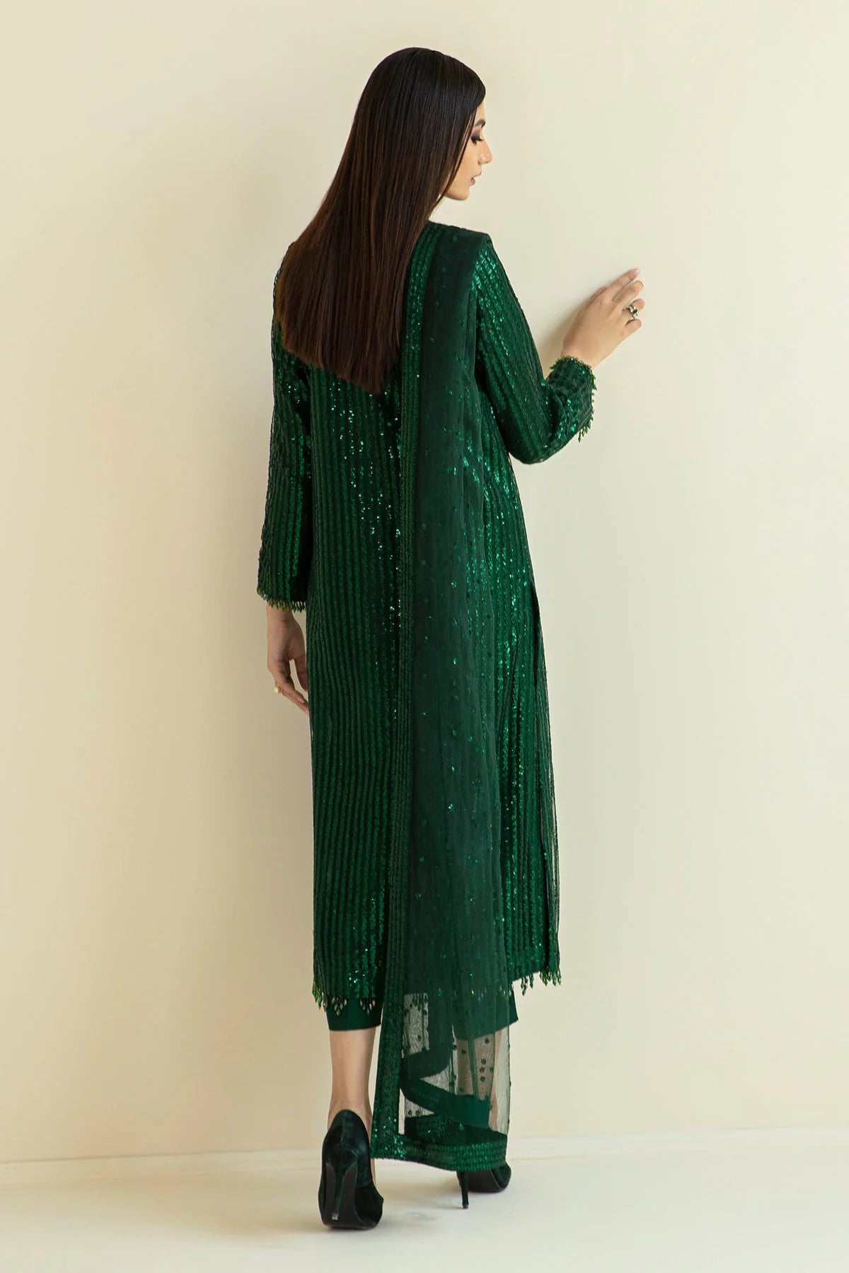 Barouqe Green Formal Collection Chiffon Replica