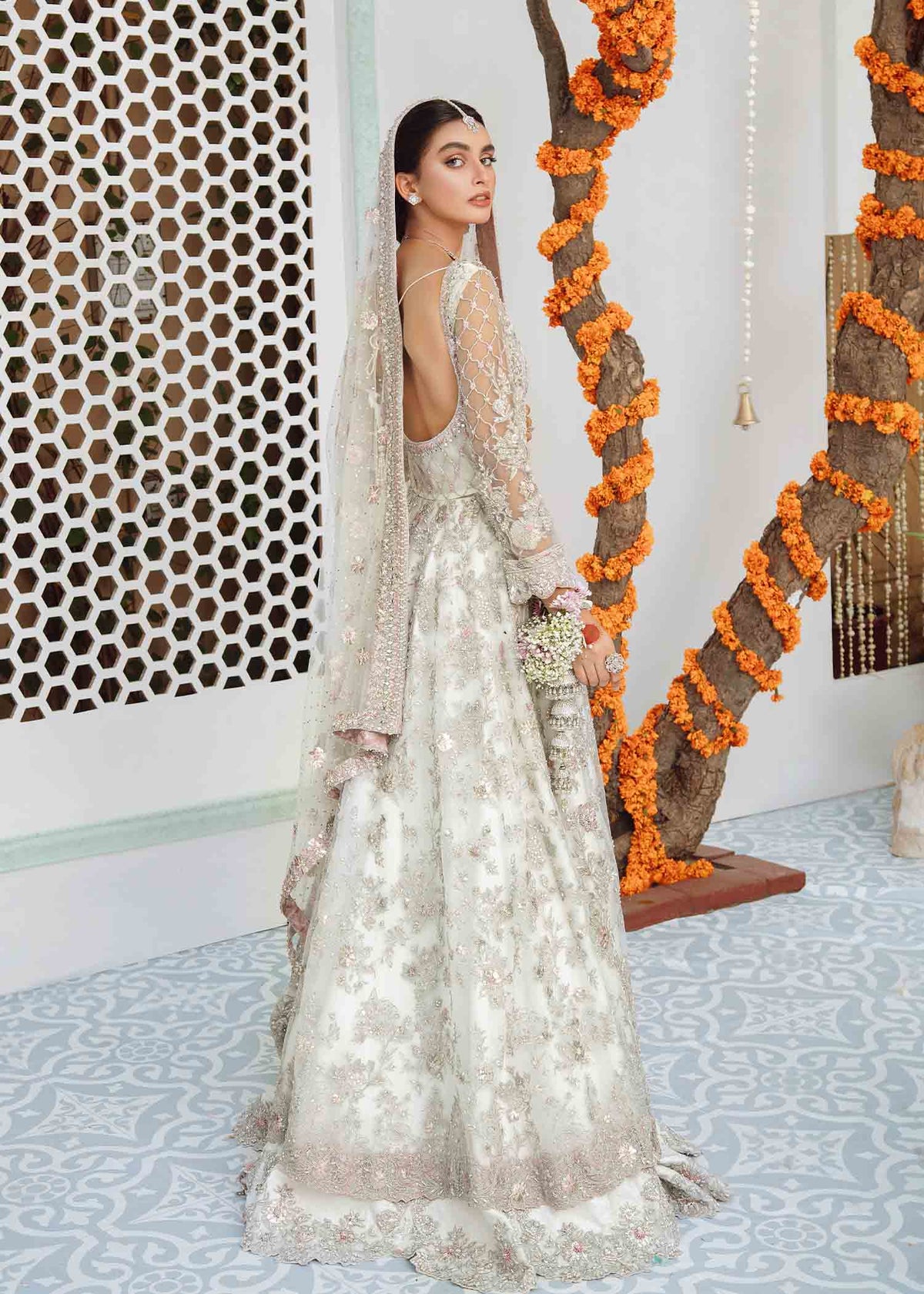 Zainab Salman Pistachio Bridal Collection Net Maxi Replica