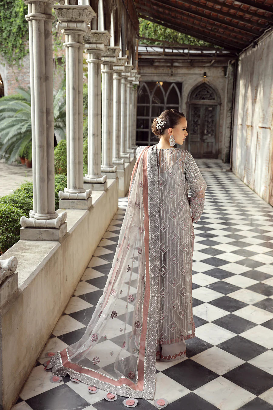 Maryam Hussain Grey Formal Collection Organza Replica