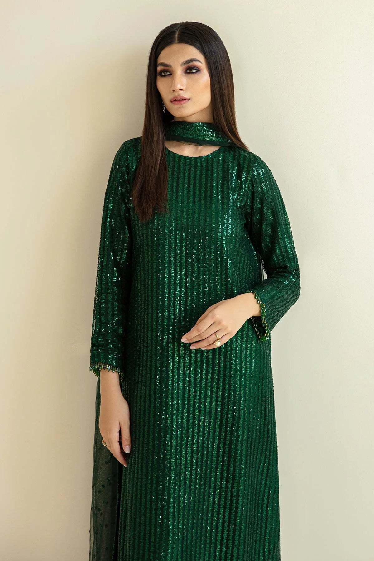 Barouqe Green Formal Collection Chiffon Replica