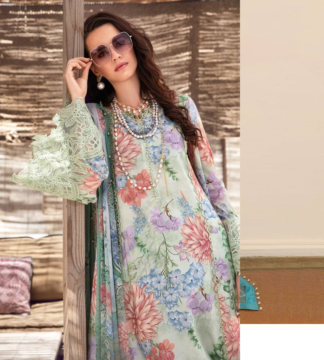 Maria B Seagreen Luxury Lawn Collection Replica