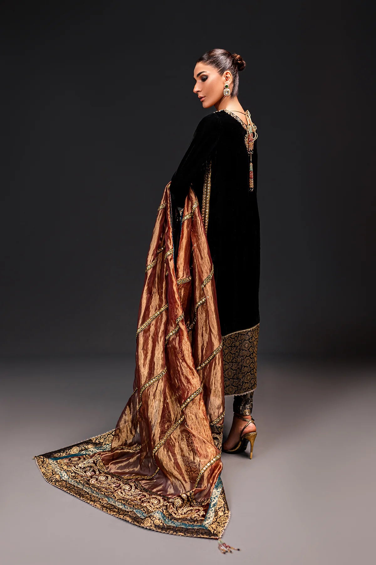 Ammara Khan Black Velvet Collection Replica