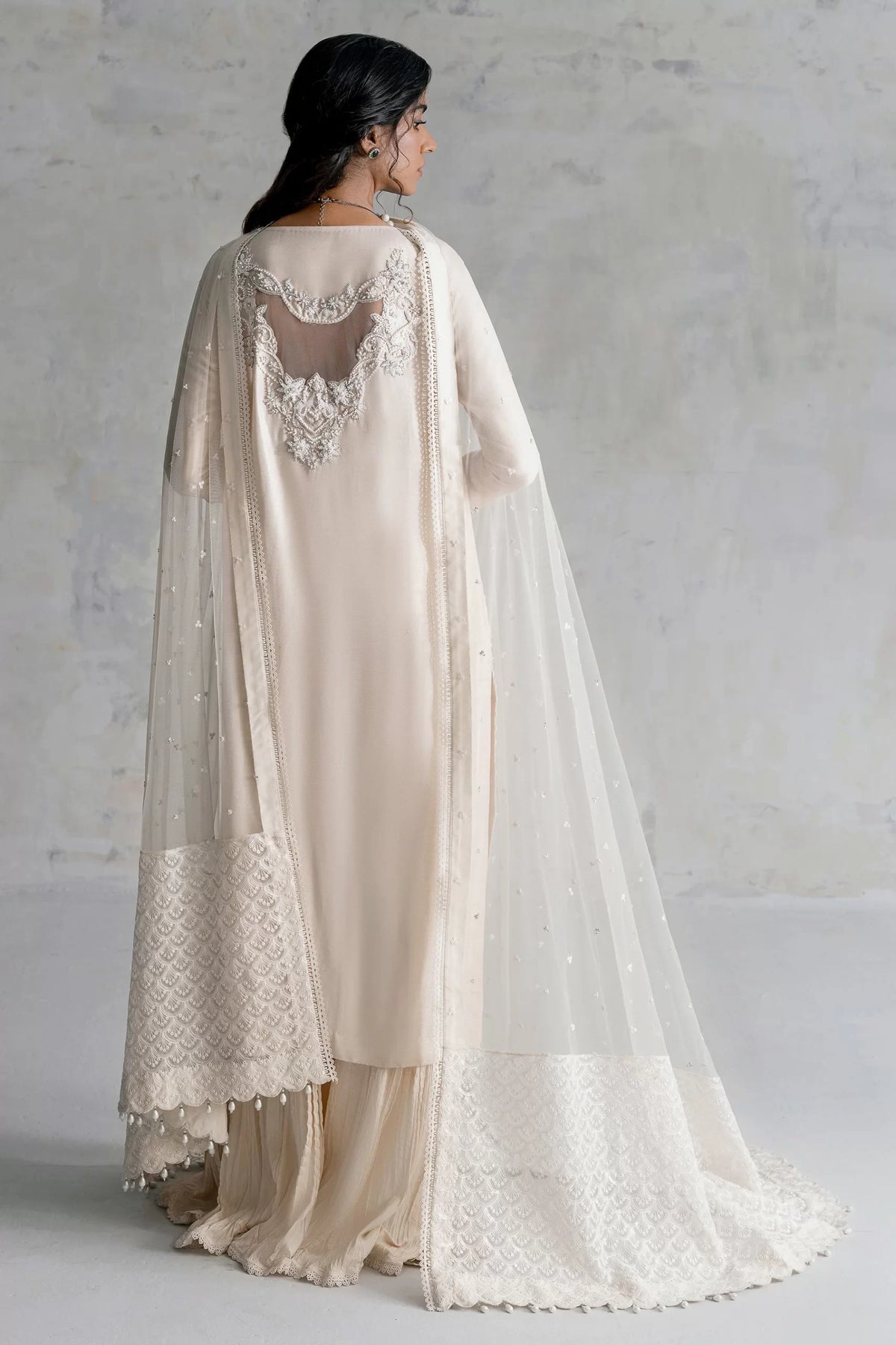 Ammara Khan Off White Formal Collection Organza Replica