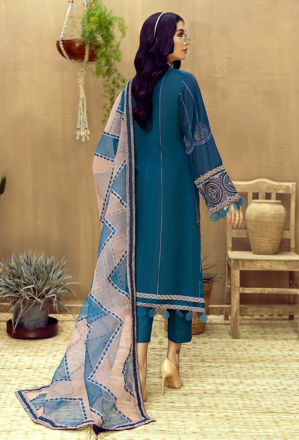 Adan Libas Blue Luxury Lawn Collection Replica