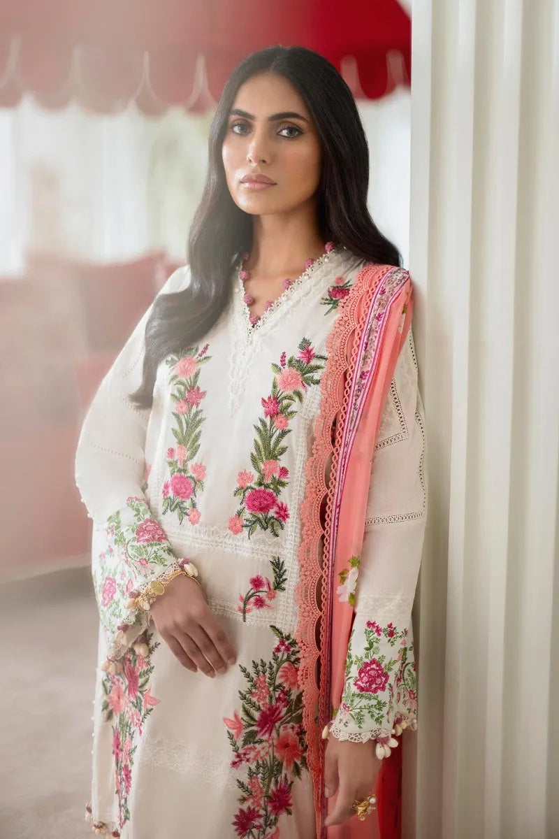 Sana Safinaz White Luxury Lawn Collection Replica