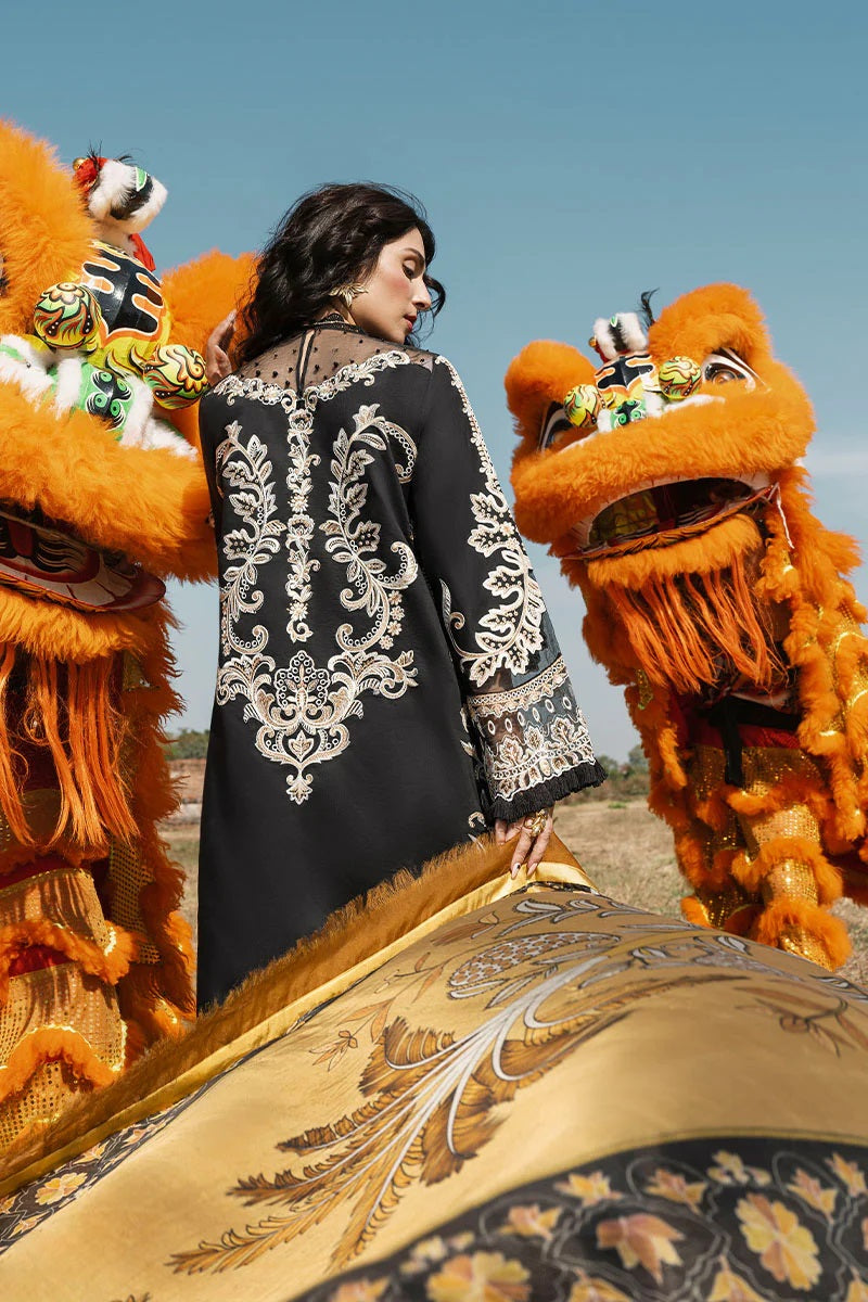 Mushq Sawika Black Luxury Lawn Collection Replica