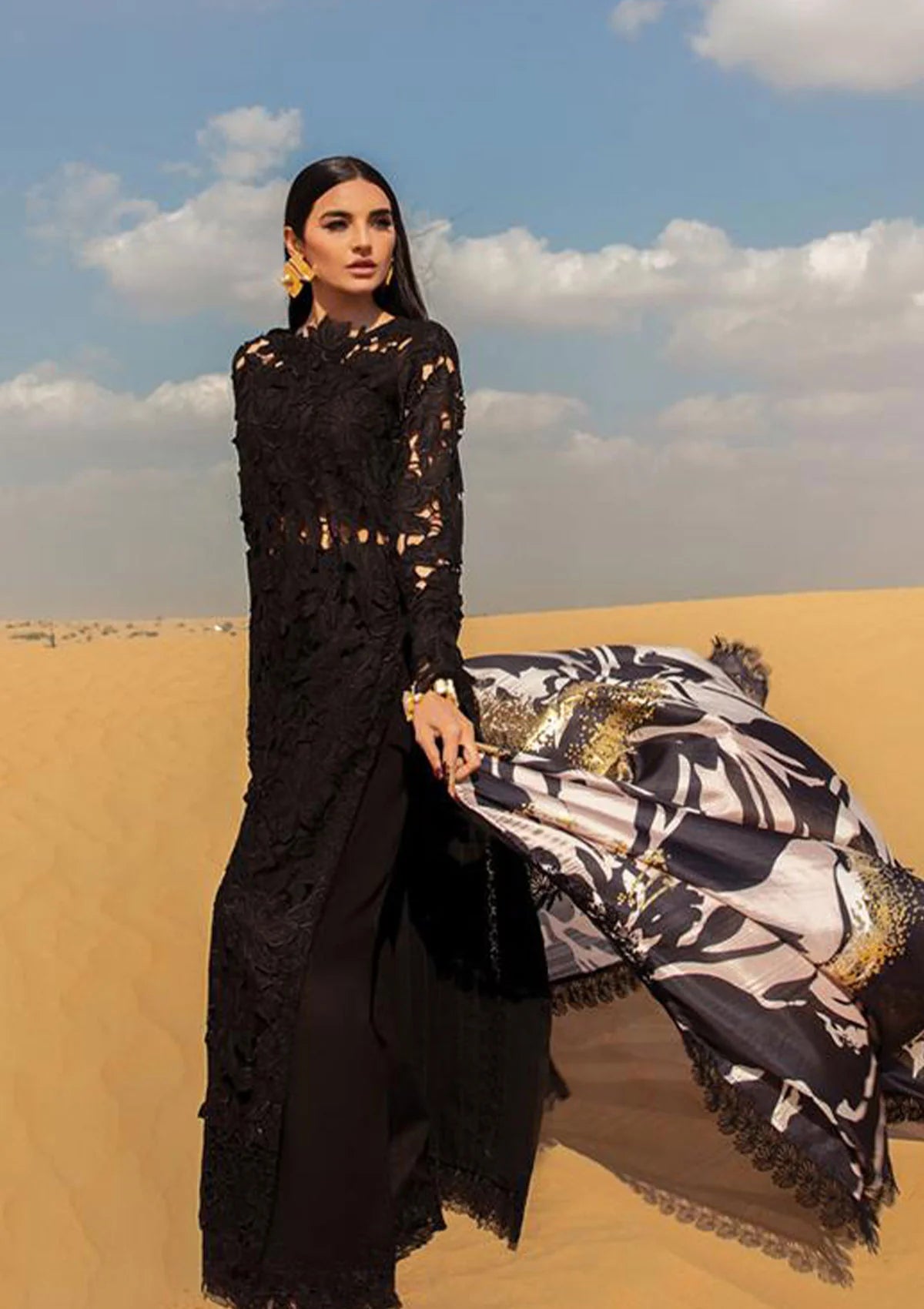 Rang Rasiya Black Luxury Lawn Collection Replica