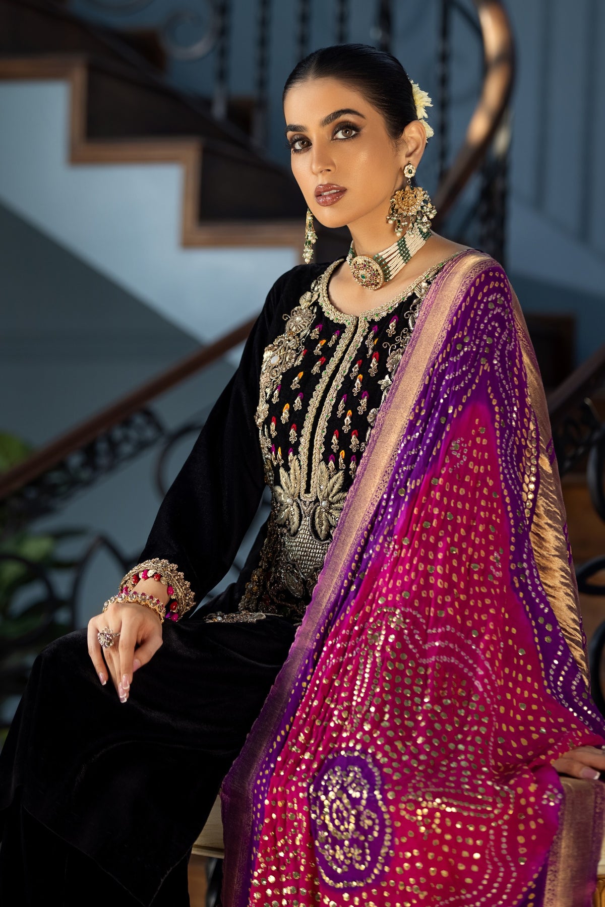 Asim Jofa Black Formal Collection Velvet Replica