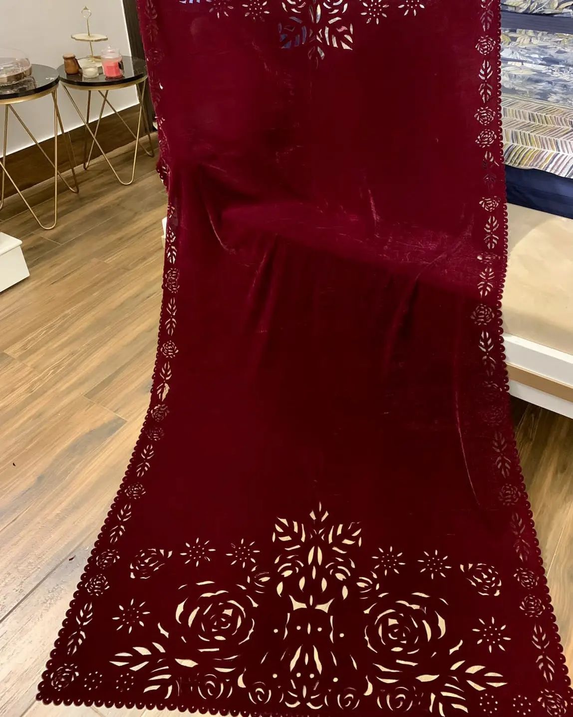 Laser Cutwork Velvet Shawls