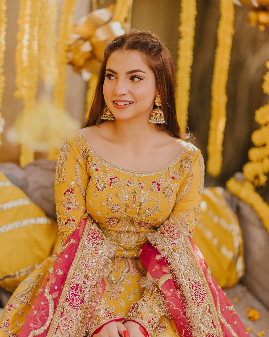 Maha Wajahat Yellow Bridal Collection Net Replica