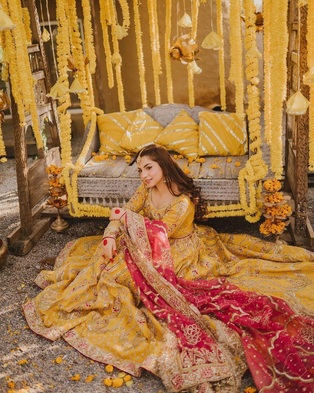 Maha Wajahat Yellow Bridal Collection Net Replica