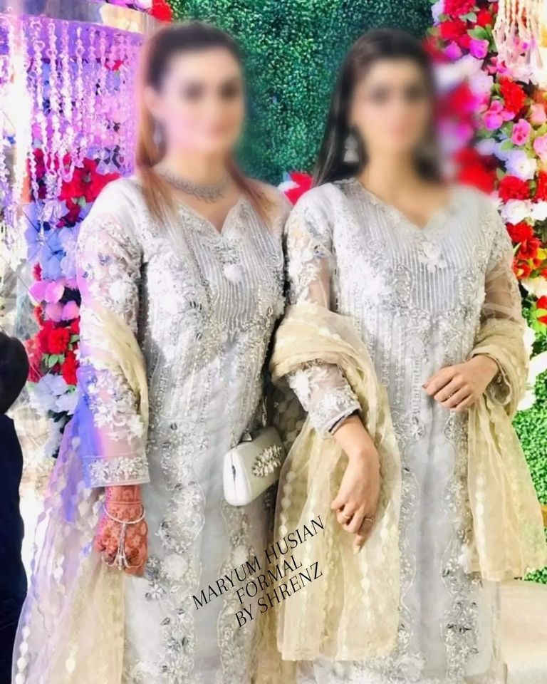 Maryam Hussain White Luxury Collection Net Replica