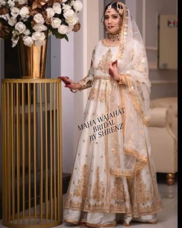 Maha Wajahat White Exclusive Formal Collection Net Replica