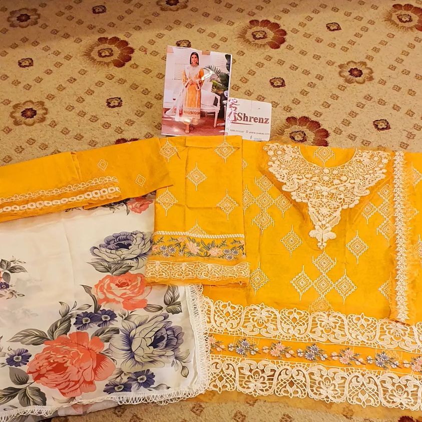 Kahf Yellow Luxury Lawn Collection Replica