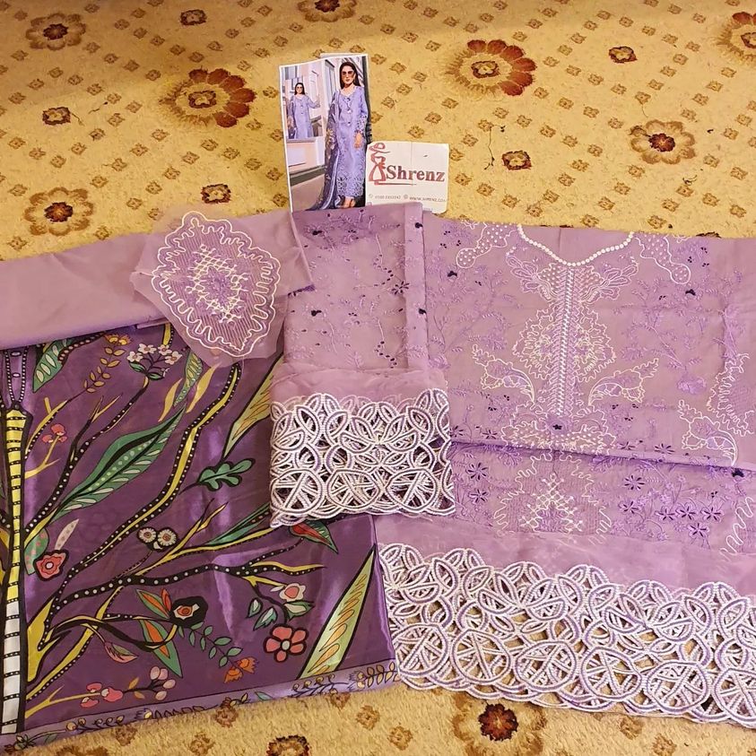 Mushq Purple Lawn Collection Replica