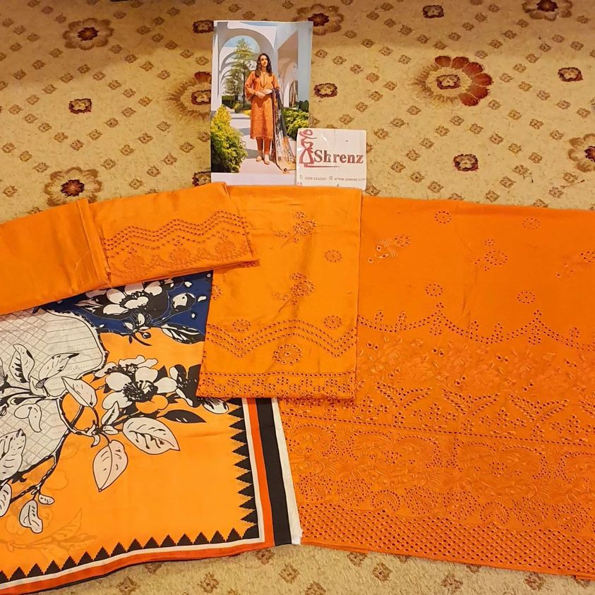 Barouqe Orange Lawn Collection Replica