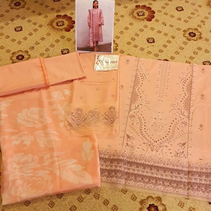 Afrozeh Pink Luxury Lawn Collection Replica