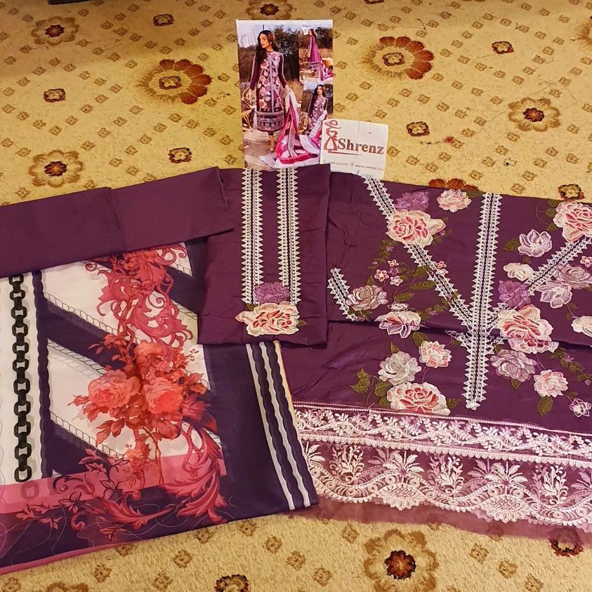 Asifa & Nabeel Purple Luxury Lawn Collection Replica