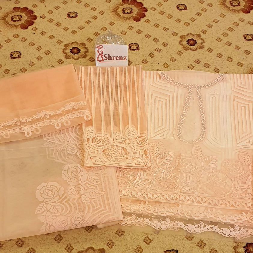 Maria B Exclusive Peach Lawn Collection Replica