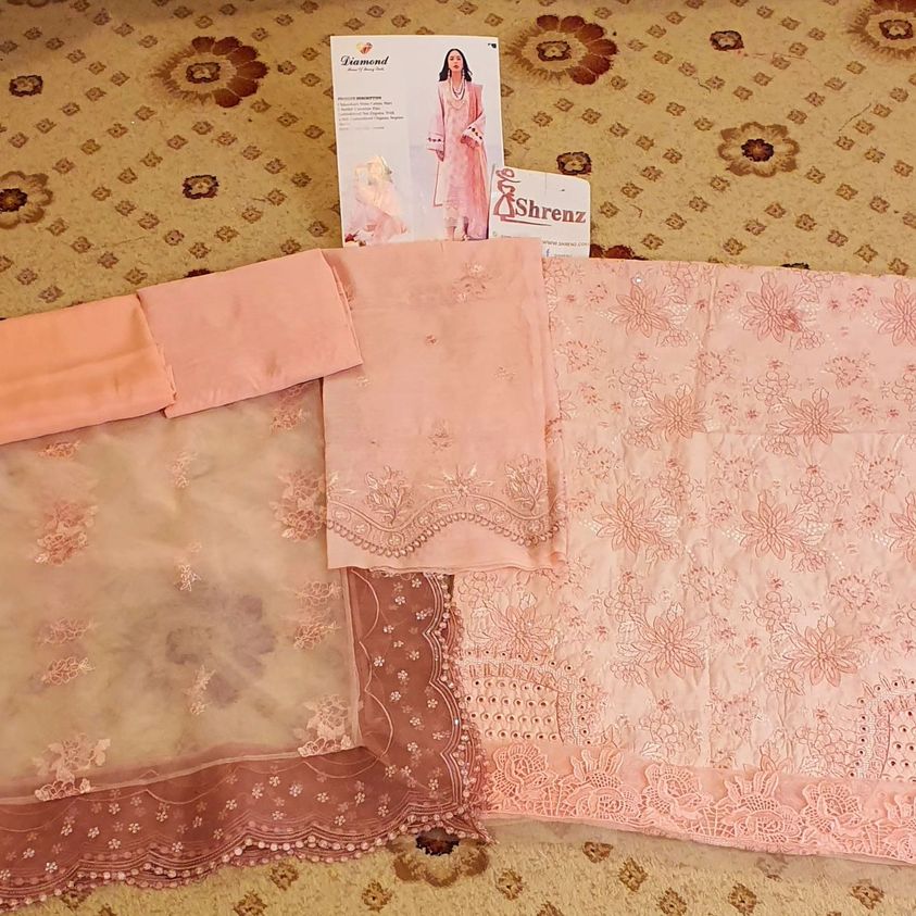 Nureh Tere Sang Pink Luxury Cotton Collection Replica