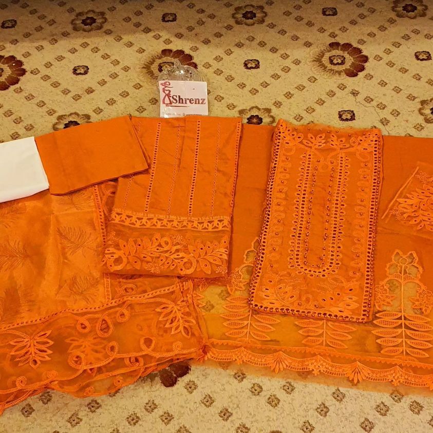 Maria B Orange Luxury Lawn Collection Replica