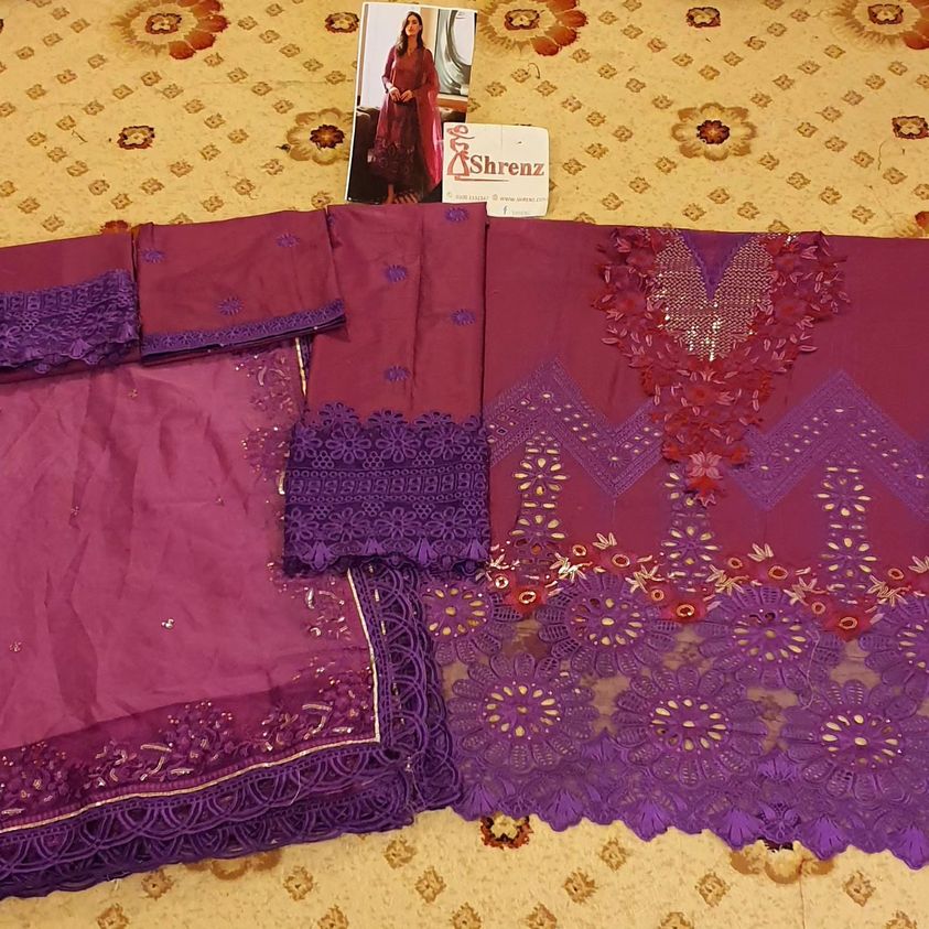 Mushq Dark Purple Lawn Collection Replica