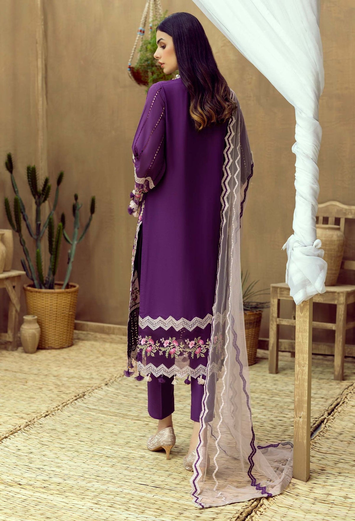 Adan Libas Purple Luxury Lawn Collection Replica