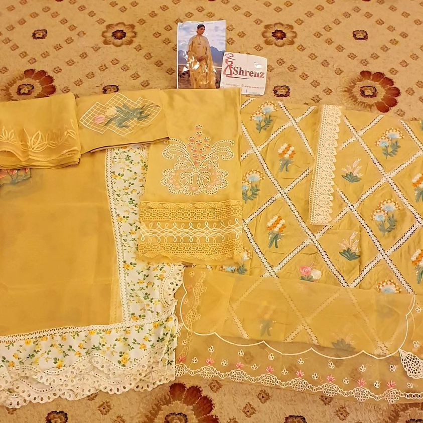 Crimson Yellow Luxury Lawn Collection Replica