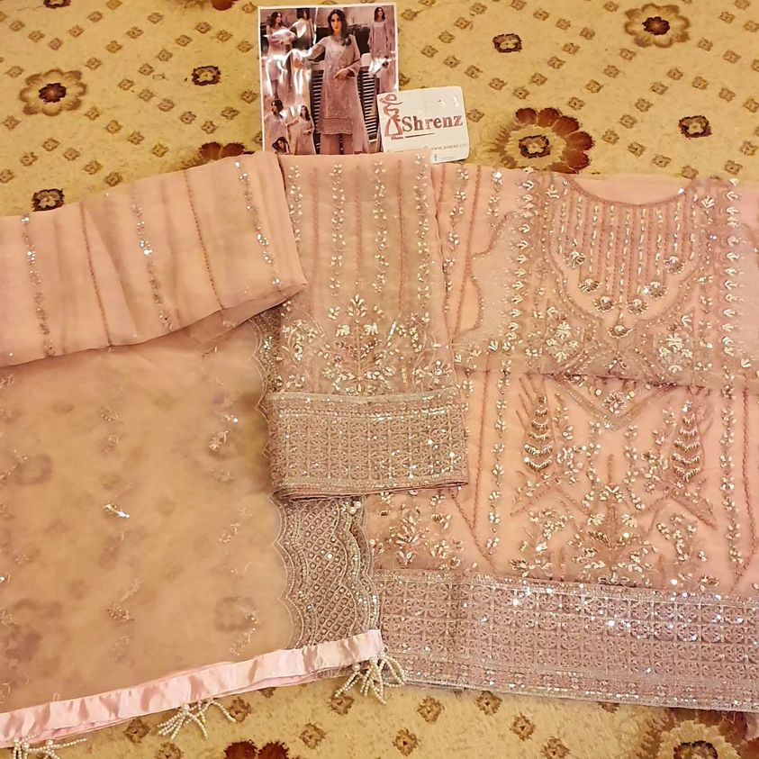 Gulaal Pink Exclusive Formal Wear Net Replica