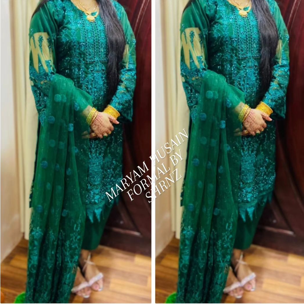 Maryam Hussain Green Exclusive Net Replica