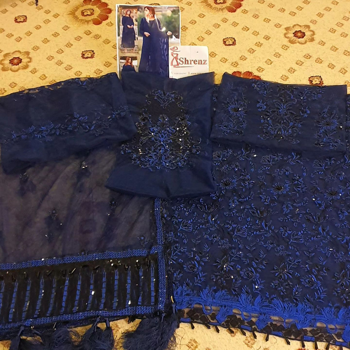 Maryam Hussain Blue Formal Collection Net Replica