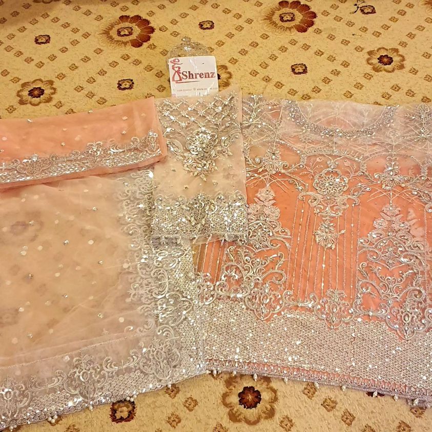 Maria B Pink Tie N Die Exclusive Net Replica