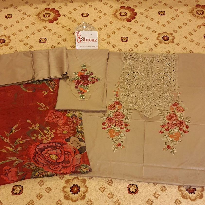 Maria B MPrint Brown Lawn Collection Replica