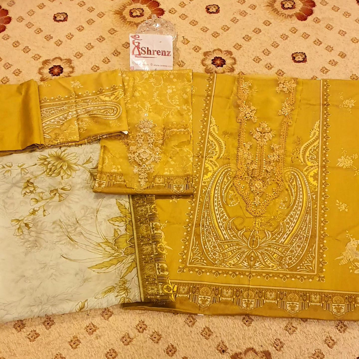 Maria B MPrint Mustard Luxury Lawn Collection Replica