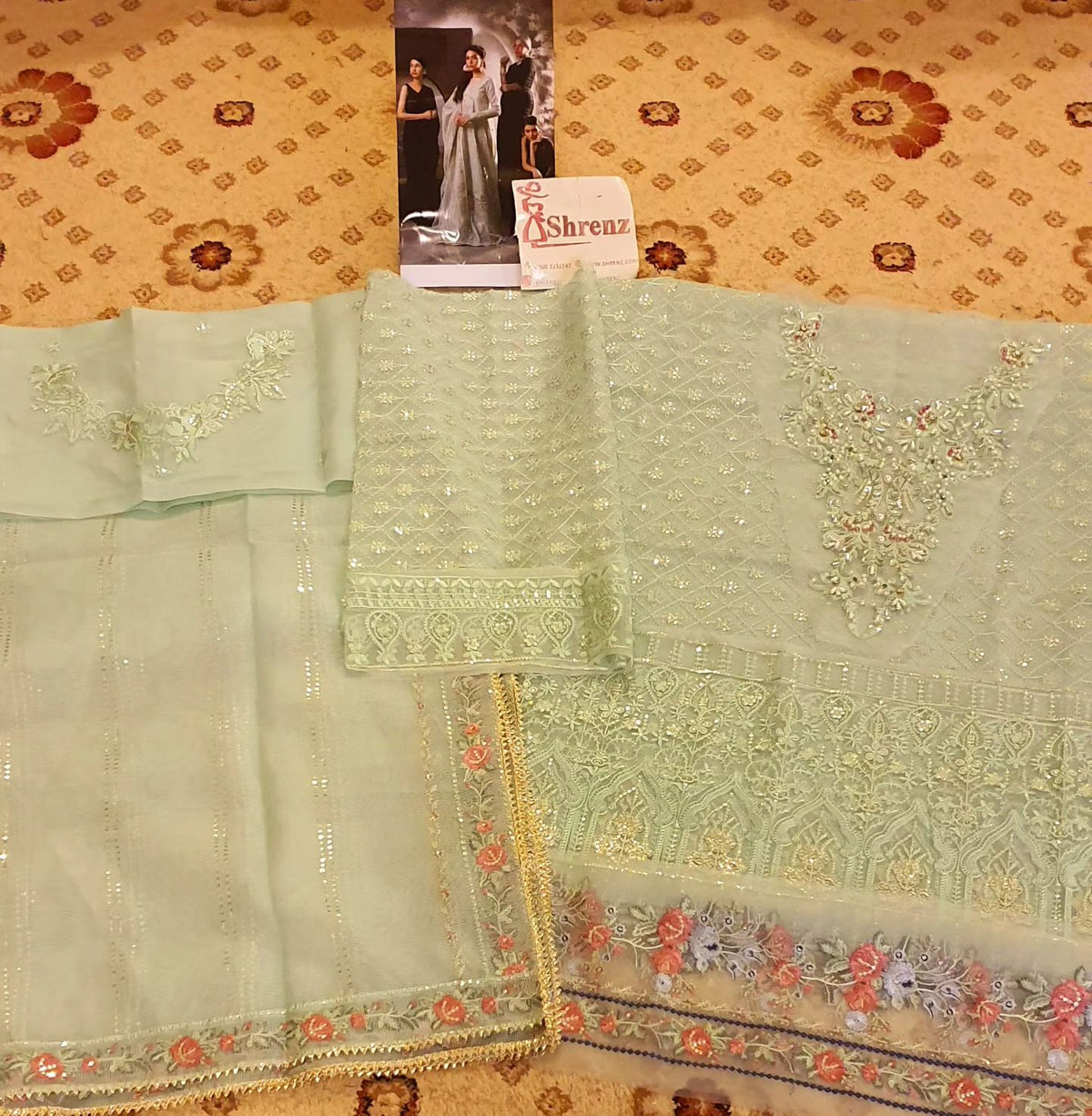 Mushq Mint Green Exclusive Collection Khaadi Net Replica