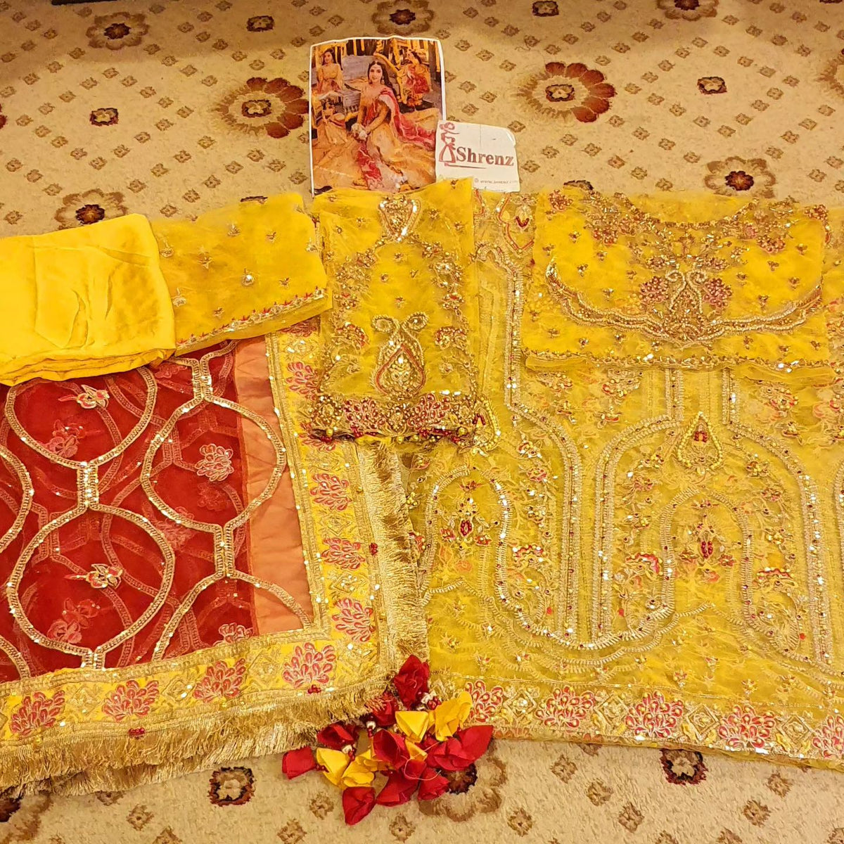 Maha Wajahat Yellow Bridal Collection Net Replica