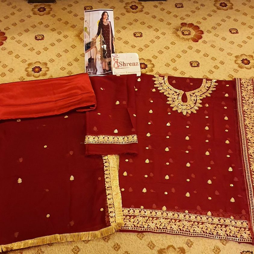 Asim Jofa Noorie Maahru Maroon Formal Collection Replica