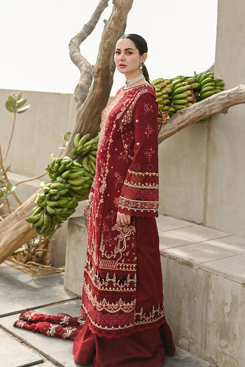 Qalamkar Red Luxury Lawn Collection Replica