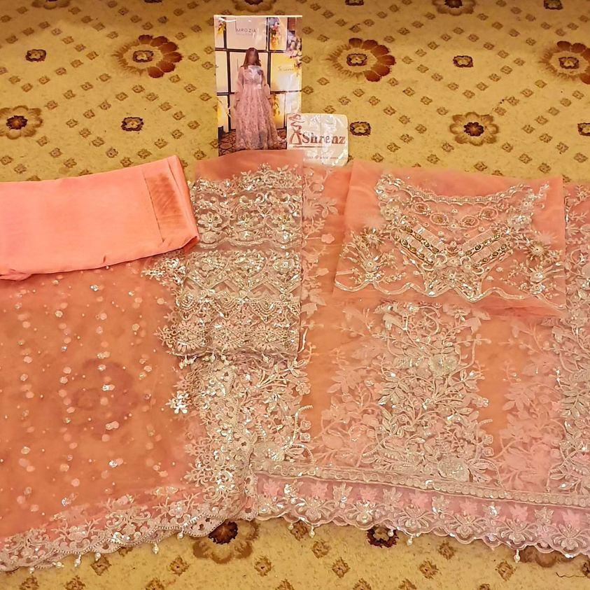 Imrozia Pink Bridal Collection Net Replica