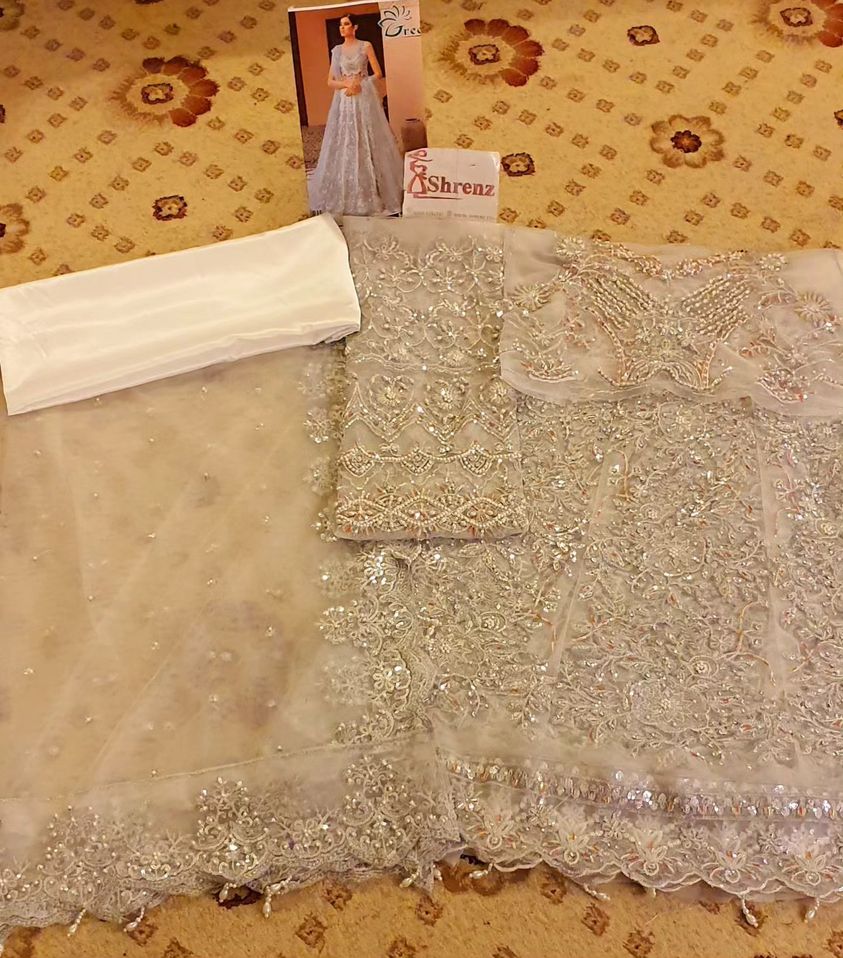 Imrozia White Bridal Collection Net Replica