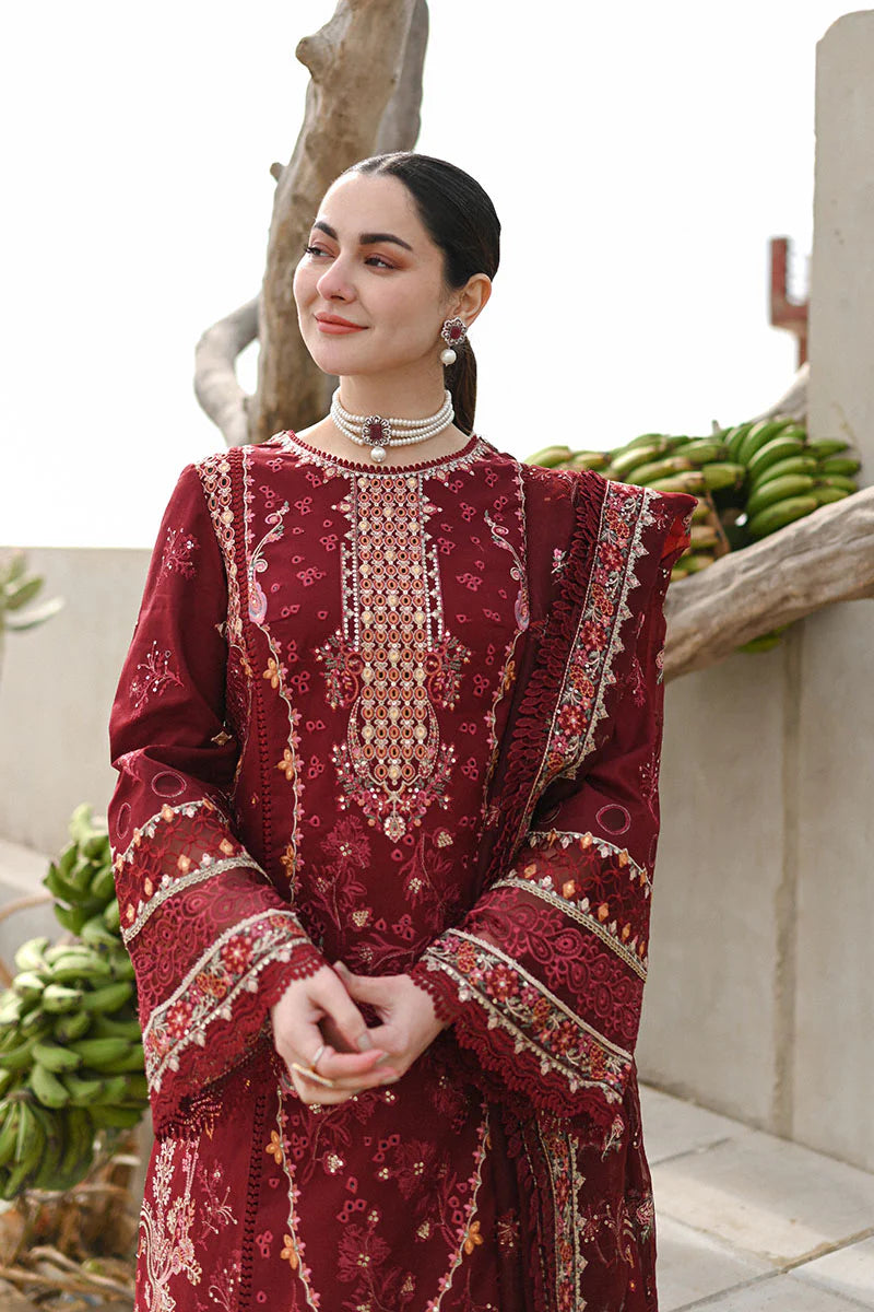 Qalamkar Red Luxury Lawn Collection Replica