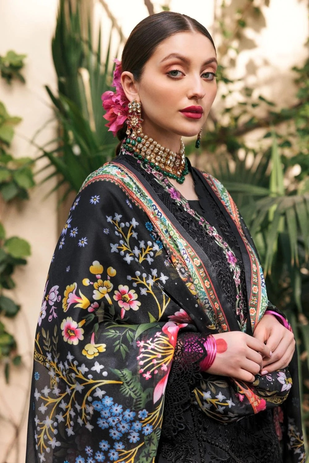 Ittehad Black Luxury Lawn Collection Replica