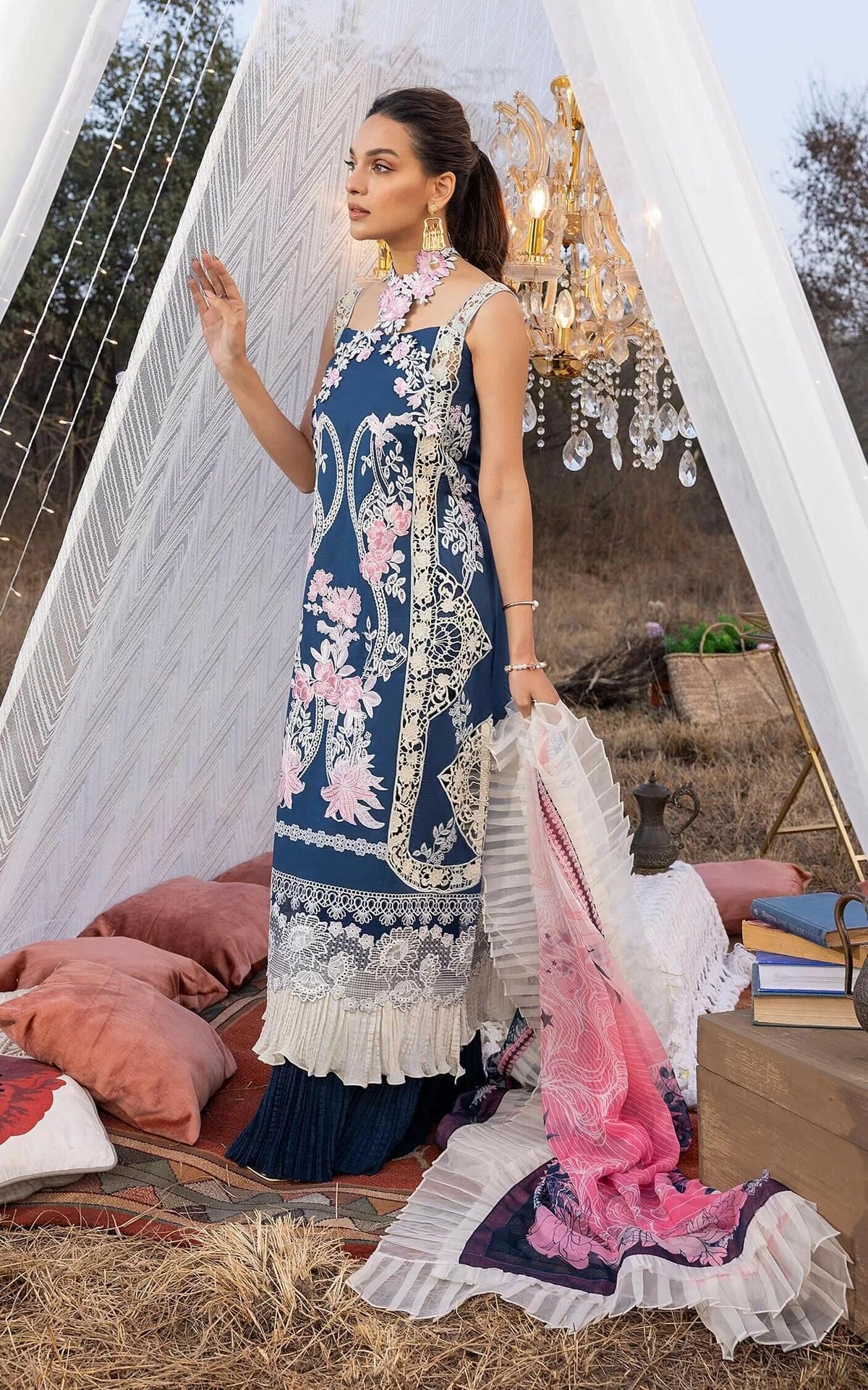 Asifa & Nabeel Blue Luxury Lawn Collection Replica