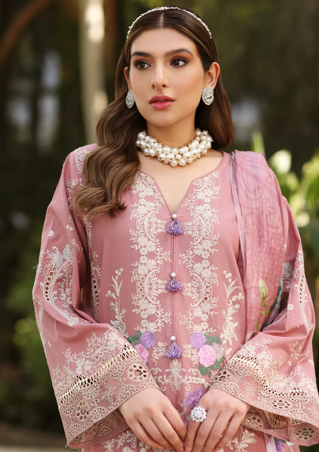 Elaf Peach Luxury Lawn Collection Replica