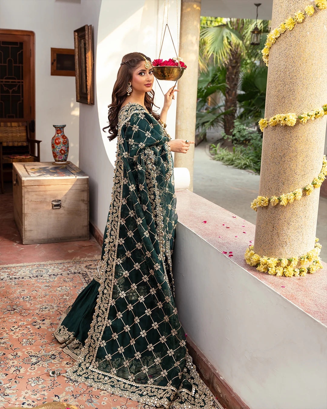 Faiza Saqlain Green Formal Collection Organza Replica