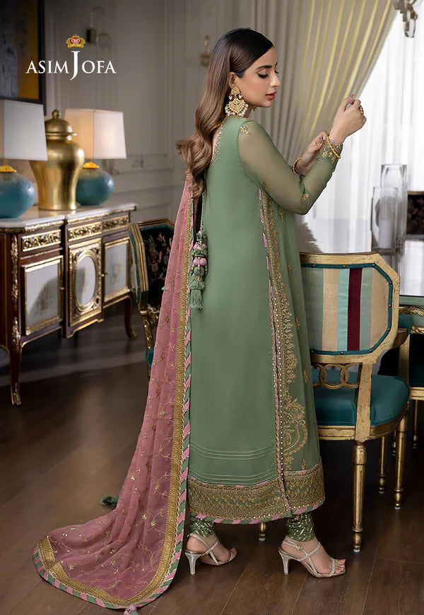 Asim Jofa Green Formal Collection Chiffon Replica